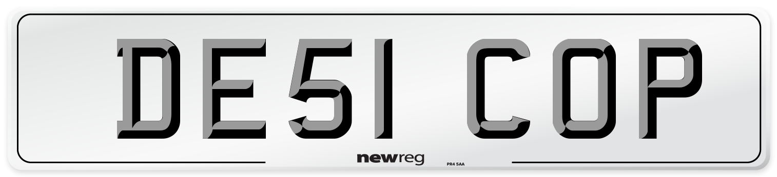 DE51 COP Number Plate from New Reg